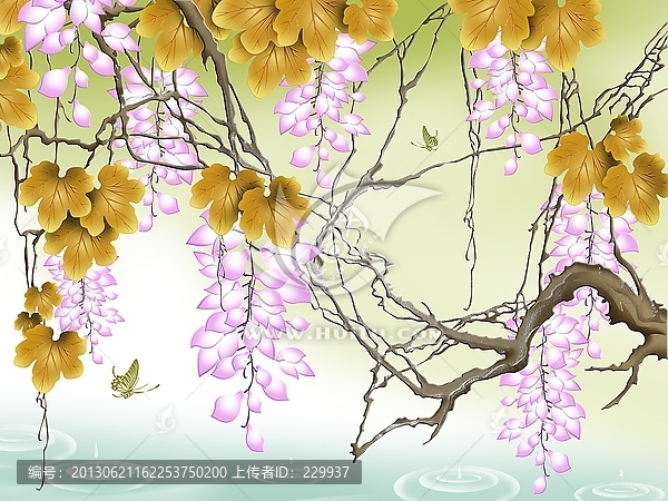 藝術(shù)玻璃寫真,,紫藤