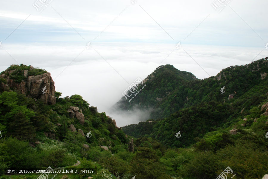 泰山,天空,,山脉,,云海