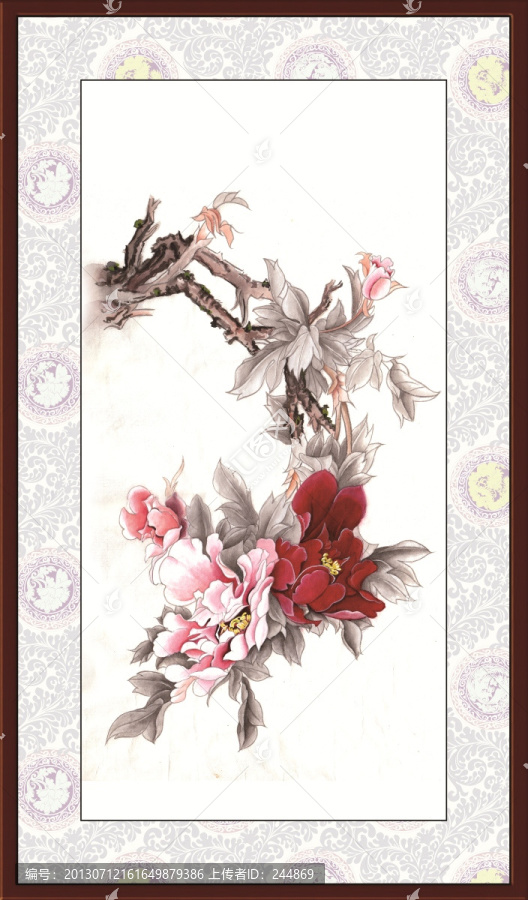 花卉,國(guó)畫,牡丹（未分層）