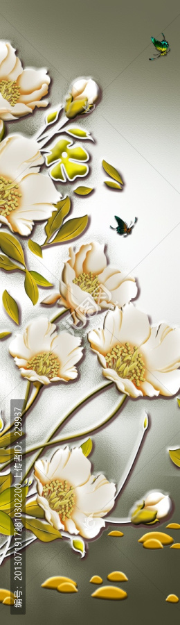 藝術(shù)玻璃浮雕門,,,蝶戀花