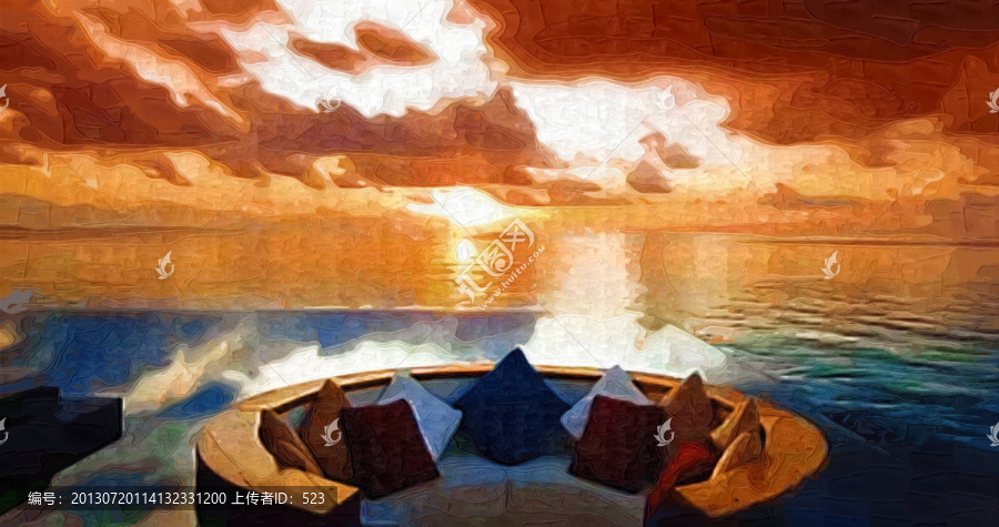 馬爾代夫酒店上海風(fēng)景畫