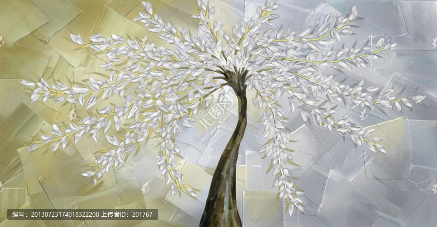 發(fā)財樹,油畫