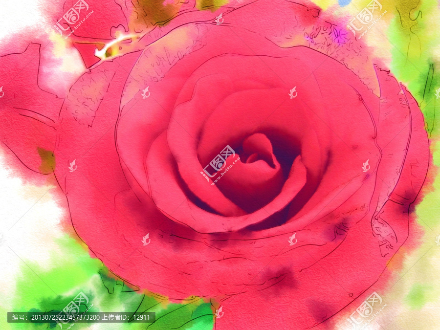 玫瑰花,水彩畫(huà),裝飾畫(huà)