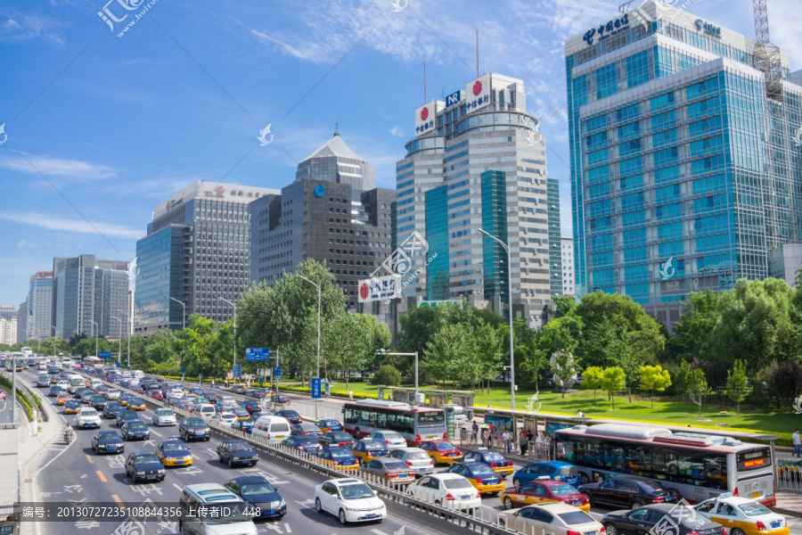 北京城市道路,堵车