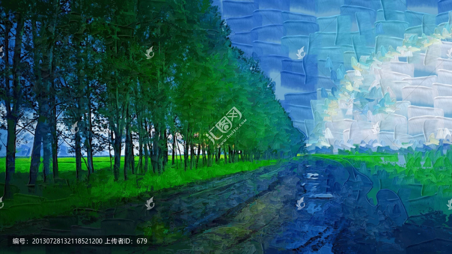 裝飾畫,,田間小路
