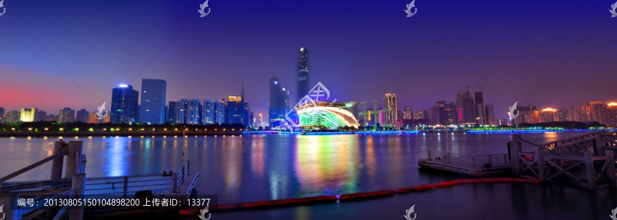 广州珠江海心沙夜景全图