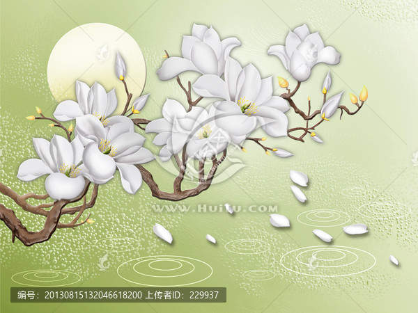 藝術(shù)玻璃浮雕背景,,,白玉蘭
