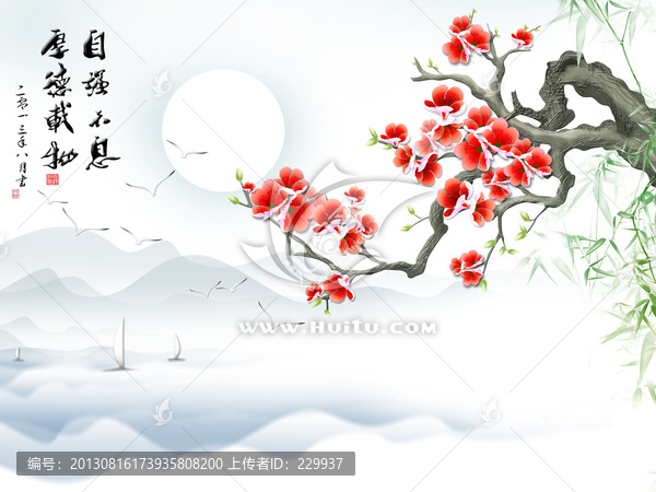 巨幅背景寫真,,詠梅