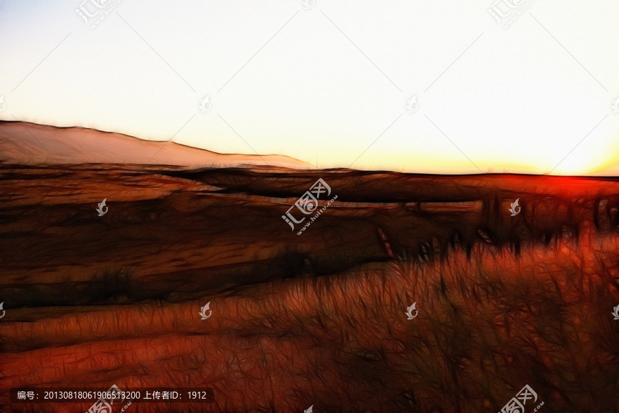 夕陽下