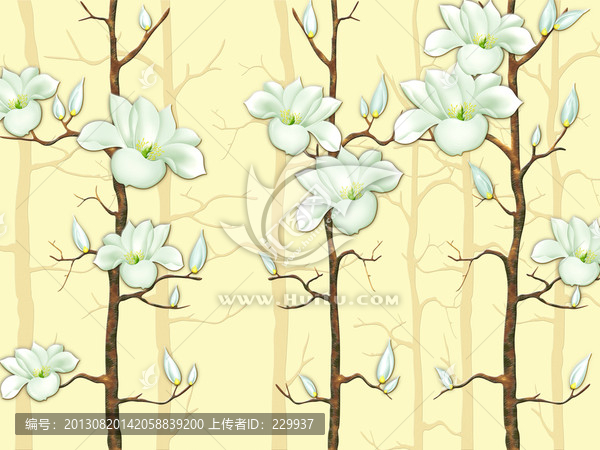 藝術(shù)玻璃浮雕背景,,玉蘭