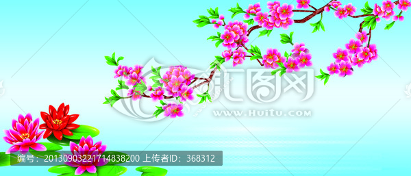 桃花,蓮花