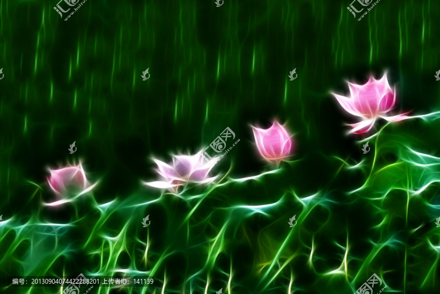 抽象荷花,無(wú)框畫(huà),裝飾畫(huà)