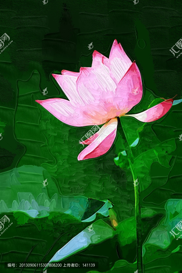 荷花,抽象畫(huà),無(wú)框畫(huà),裝飾畫(huà)