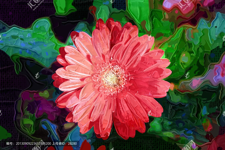 油畫,菊花