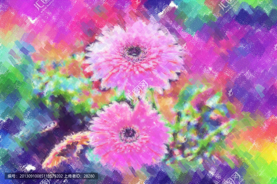 抽象畫,菊花