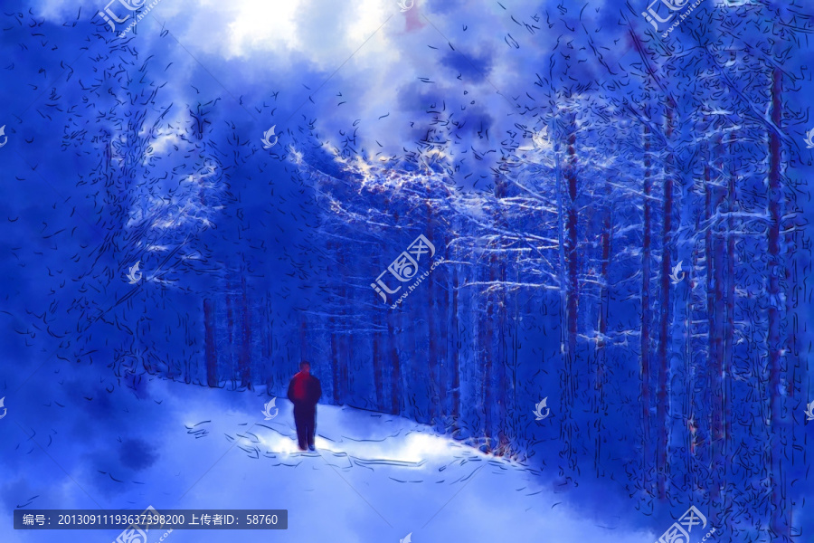 夢幻雪林,電腦抽象畫