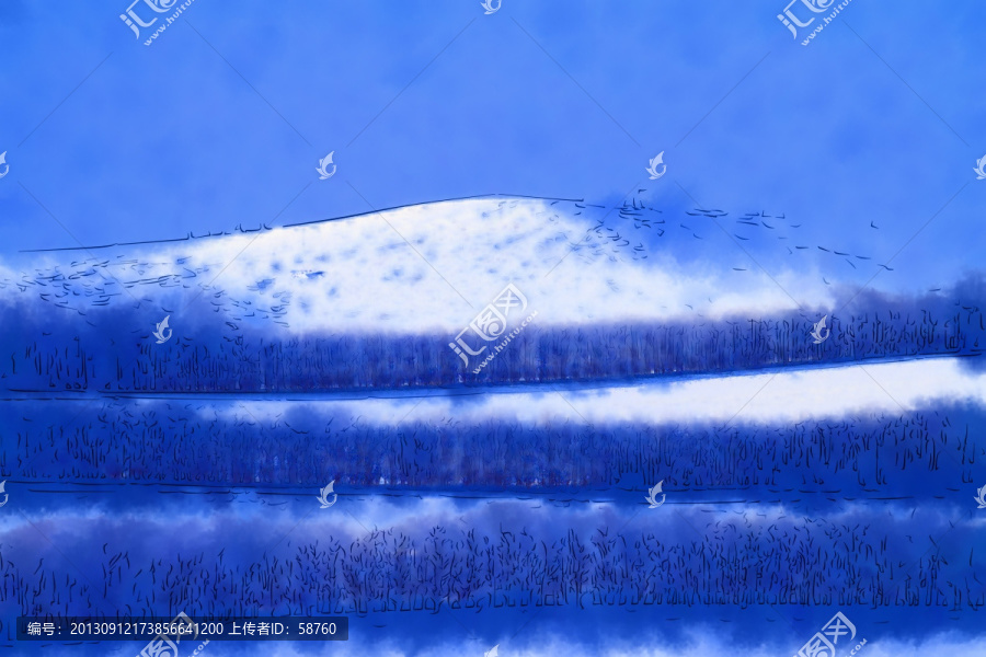 雪山印象,電腦畫