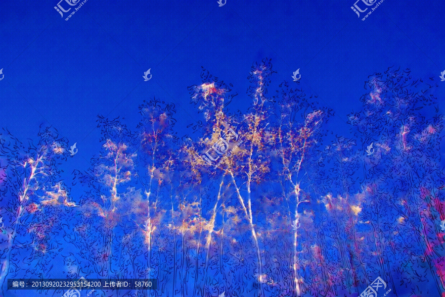 夢幻雪林,電腦抽象畫