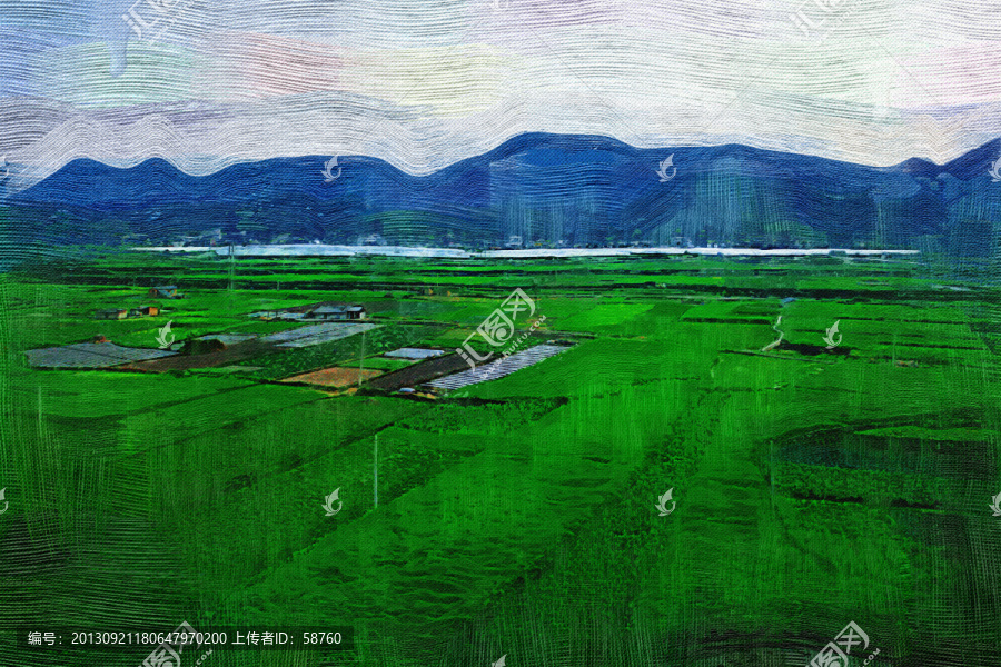 田野之夏,電腦油畫