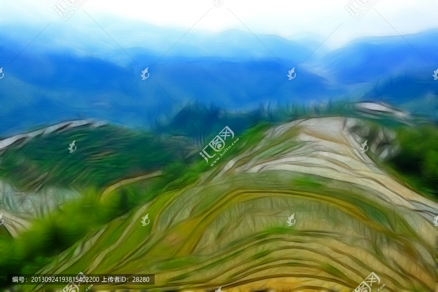抽象畫,梯田