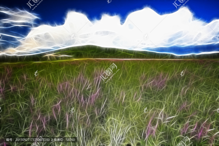 花之原野,電腦抽象畫