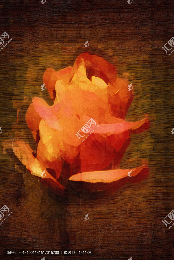 抽象畫(huà)月季花,無(wú)框畫(huà),油畫(huà)