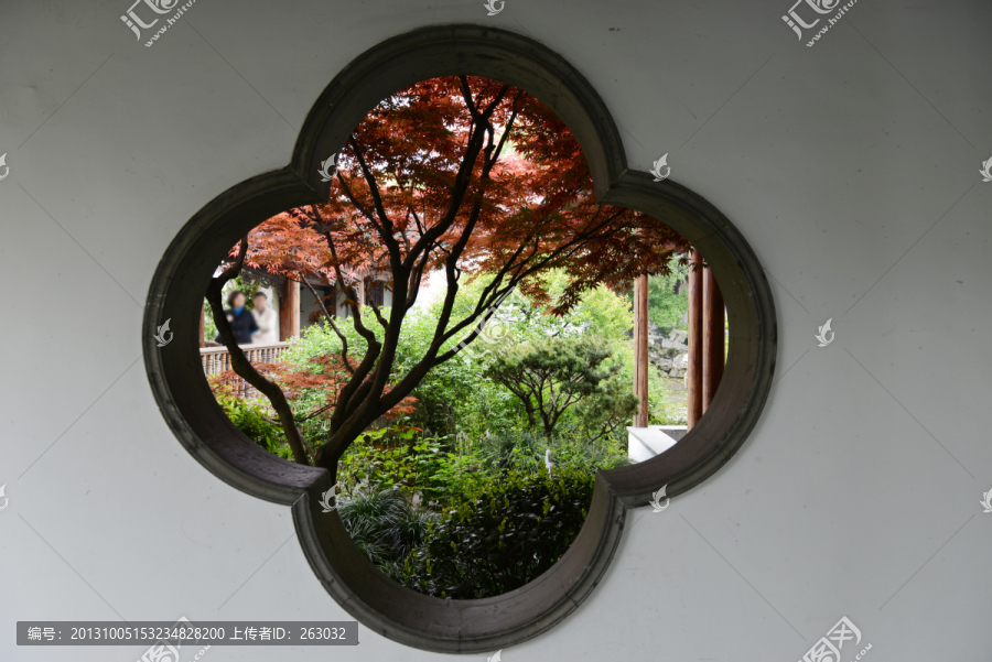 杭州郭庄,花型空窗,框景,漏景