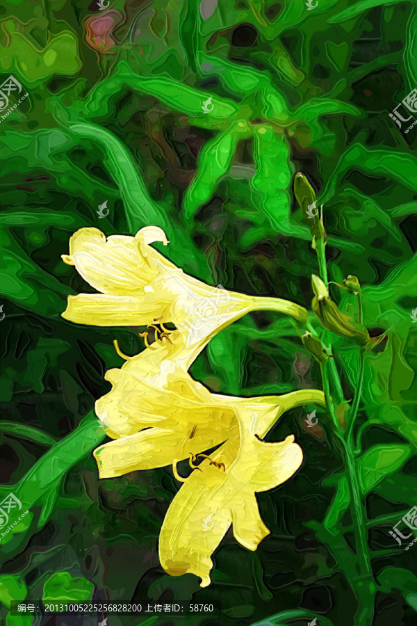 抽象花卉,電腦畫