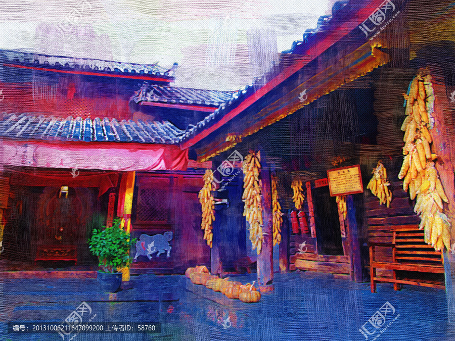 納西老院,電腦油畫