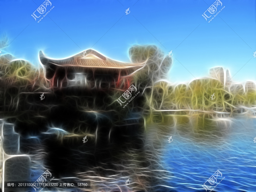 在水一方,電腦畫