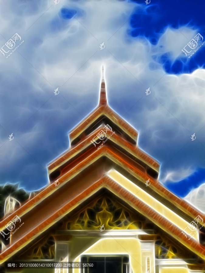 傣族建筑,電腦抽象畫
