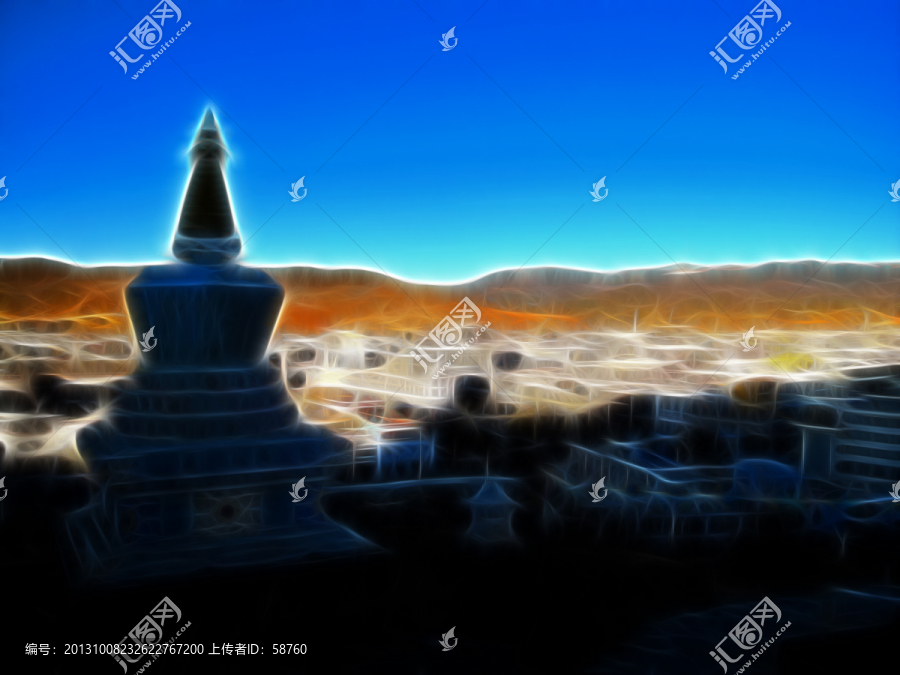 抽象香格里拉,電腦畫