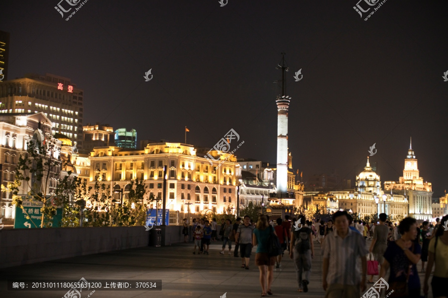 上海外滩夜景,建筑群