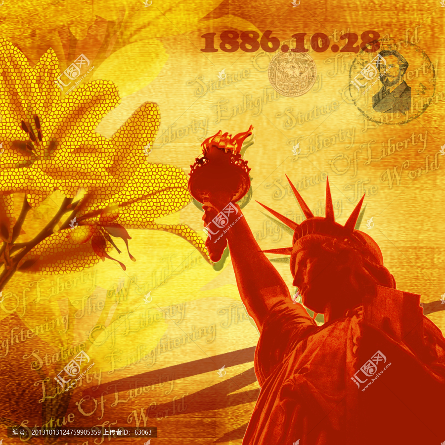 無框畫,自由女神,精細(xì)分層