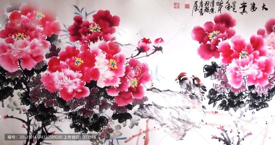 巨幅,牡丹
