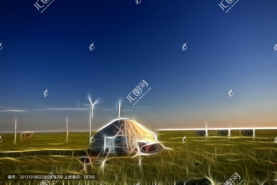 草原印象,電腦畫