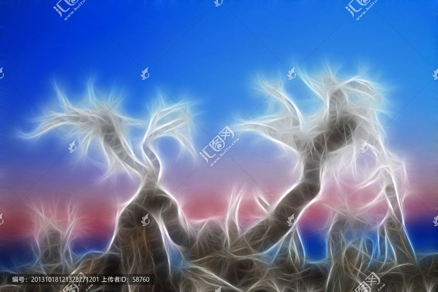 額濟納怪樹林,電腦畫