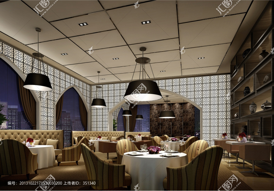 五星酒店餐廳效果圖