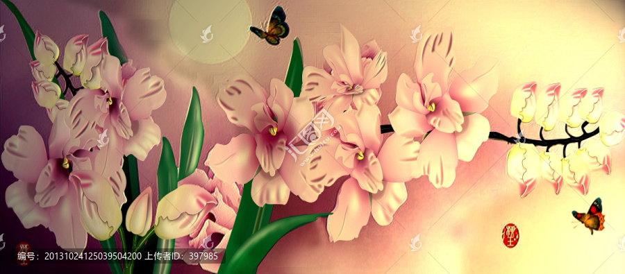 大型壁畫寫真,玉蘭花