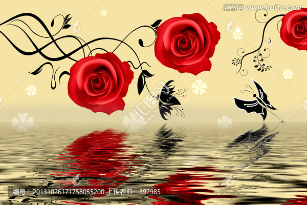 大型壁畫寫真,紅玫瑰
