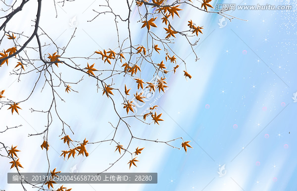 紅葉浮雕,電視背景墻