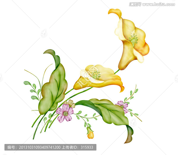 手繪百合花