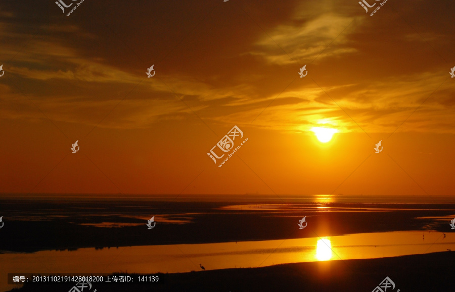 北戴河湿地公园 日出 湿地