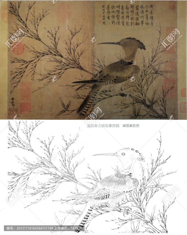 國(guó)畫(huà),白描,,花鳥(niǎo),古畫(huà)