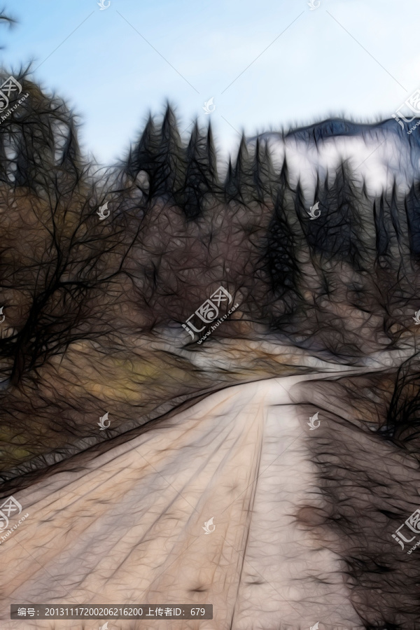 裝飾畫,,山路