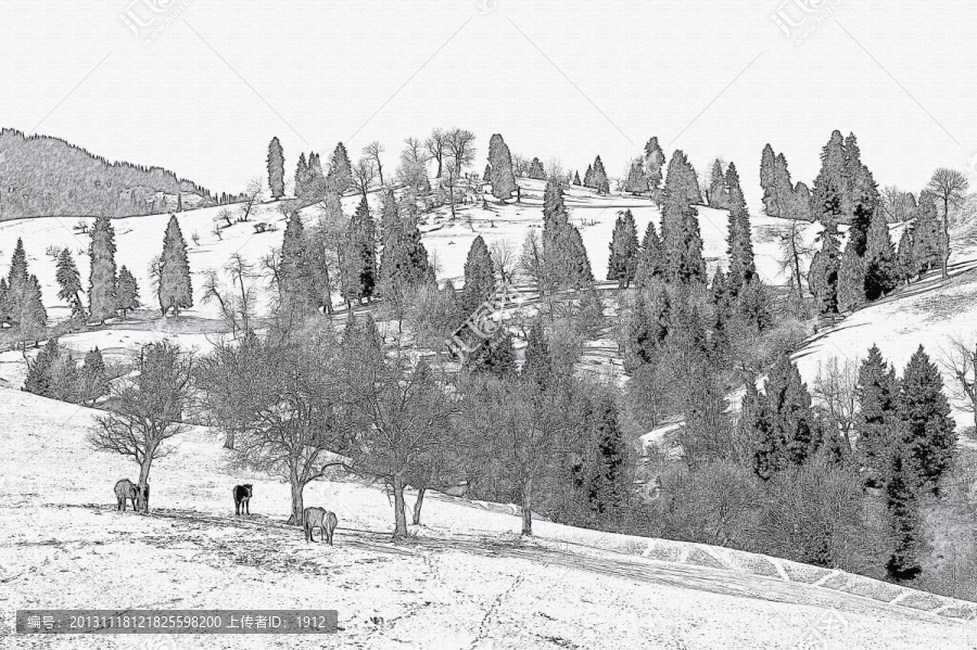 素描,風景