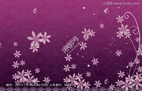 紫色花紋