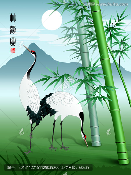 工筆畫,竹子