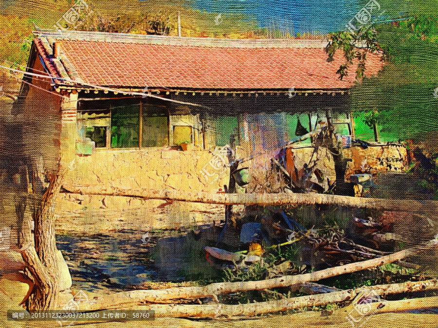 農(nóng)家印象,電腦油畫