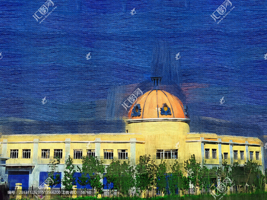 歐式建筑,電腦油畫(huà)